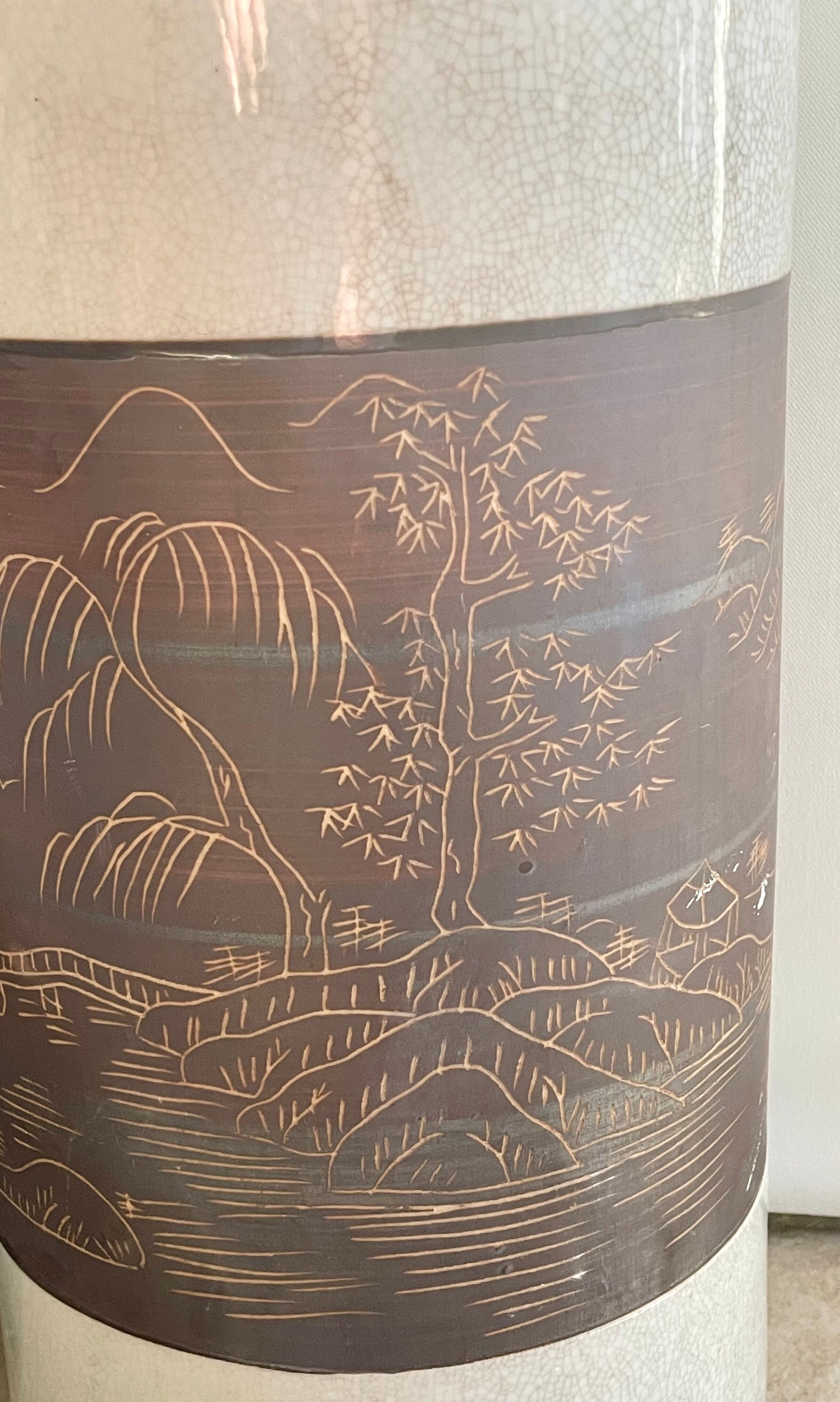 Vintage cracked ceramic umbrella holders