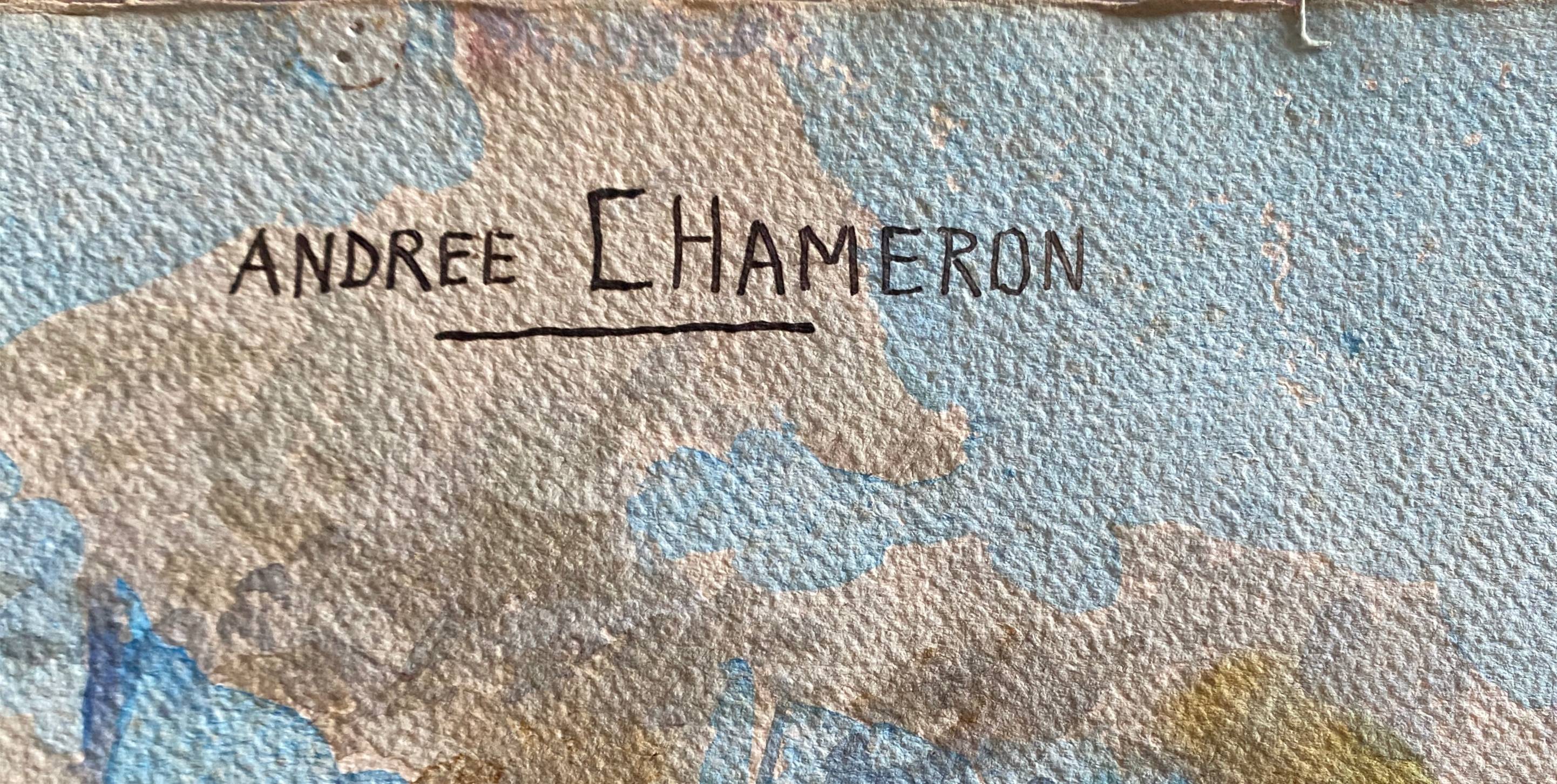 Watercolor painting signed Andrée Chameron (1894-1985)