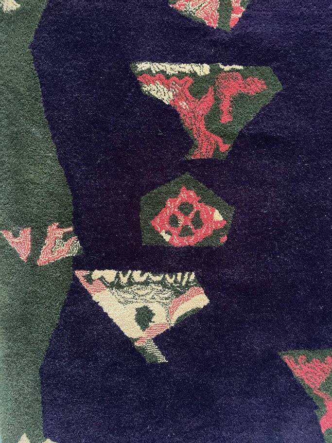 Hand-tufted artistic rug Vezeley by Tisca France 1990s