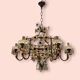 Italian Pink Murano Glass Flower Chandelier, 1950s