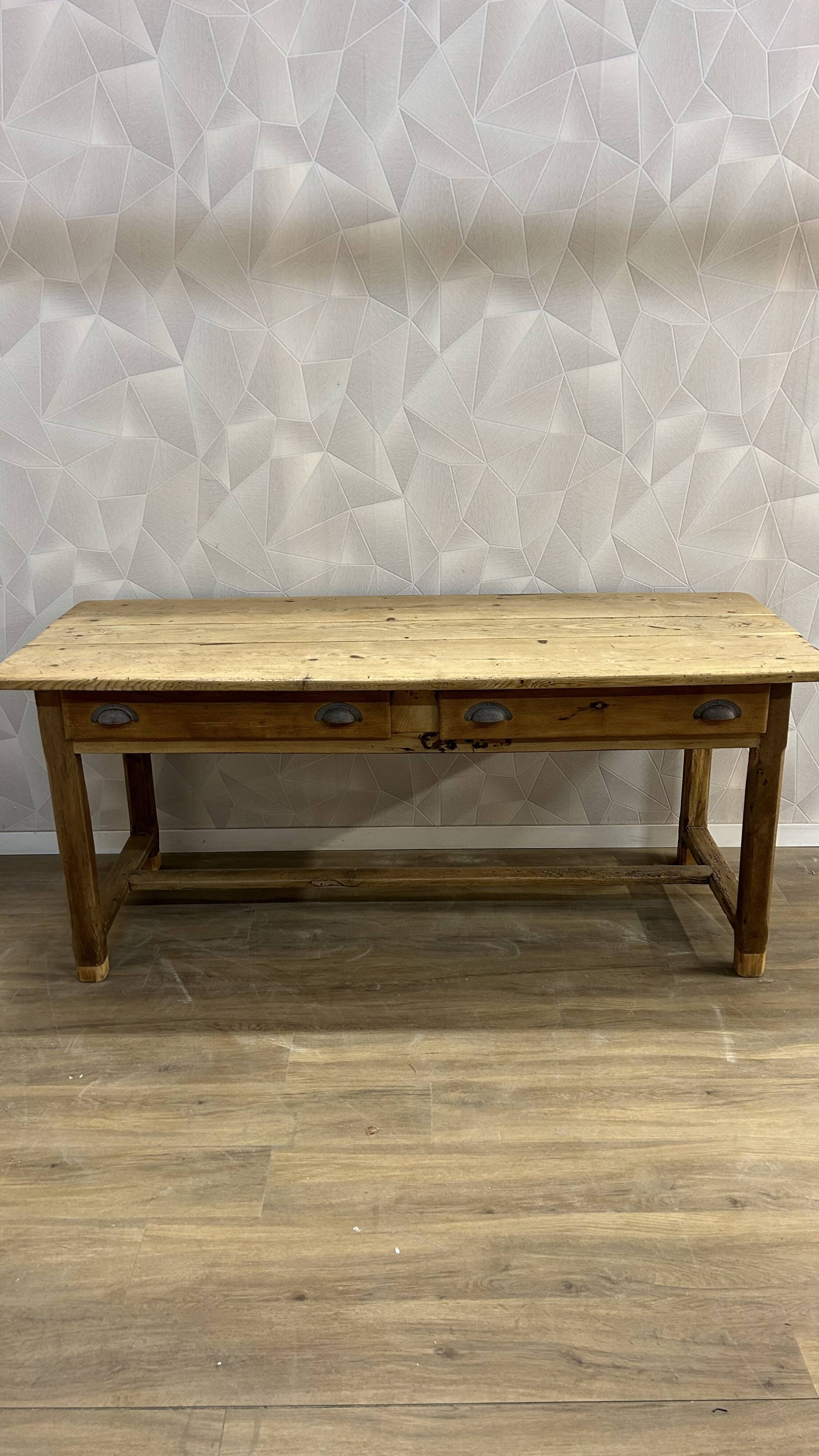 Genuine old farmhouse table stripped and varnished