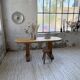 Brutalist pine oval table