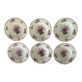 6 assiettes creuses anciennes en faïence de Sarreguemines