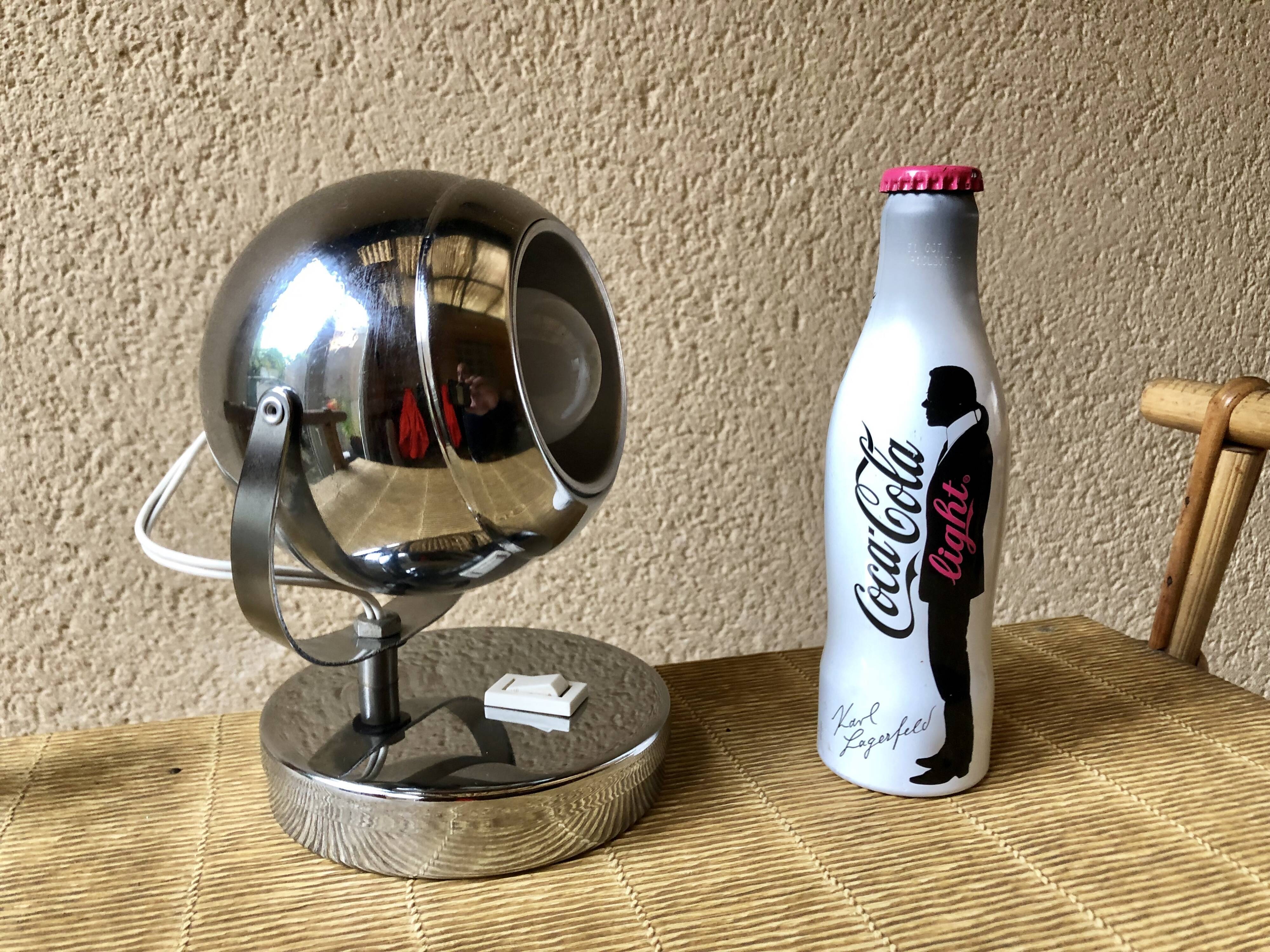 Lampe spot Eyeball original vintage 70 tout chrome