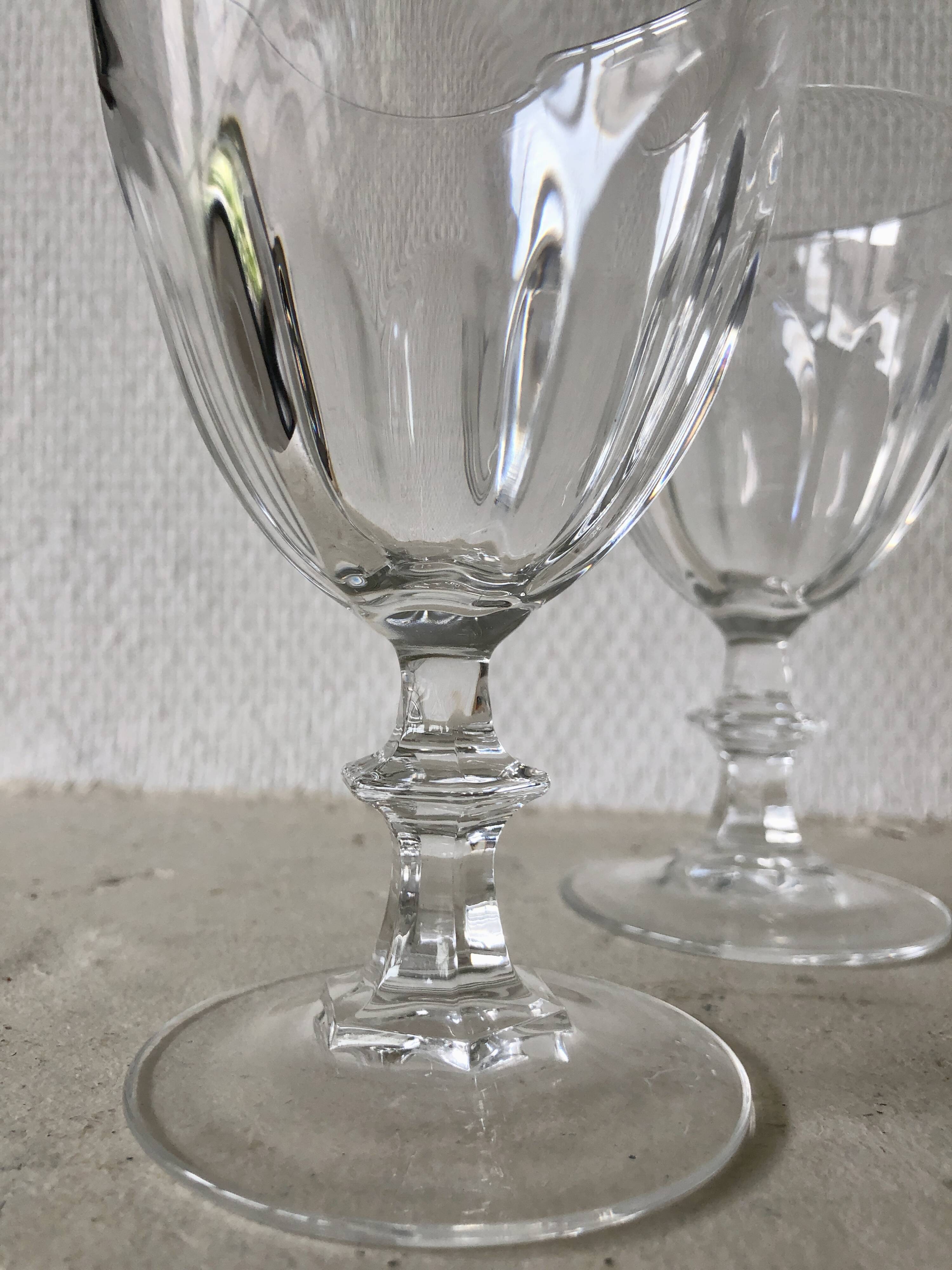 Set of 3 Arques crystal stemmed glasses Rambouillet model