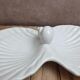 Vintage shell-shaped porcelain white aperitif display stand