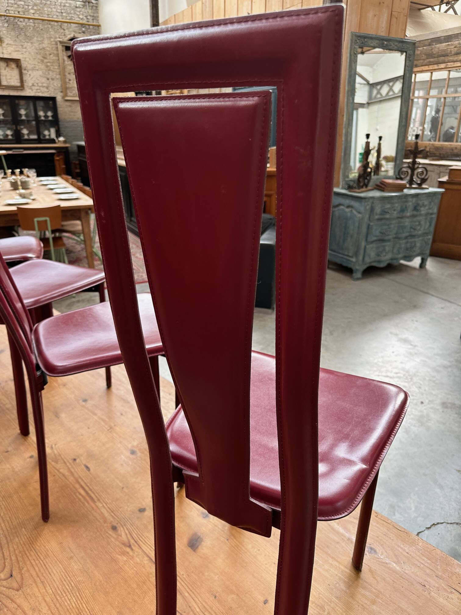 Suite de 4 chaises en cuir  de marque dad 1960’s