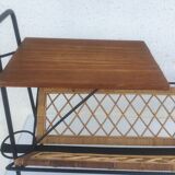 Wrought iron and rattan magazine holder
