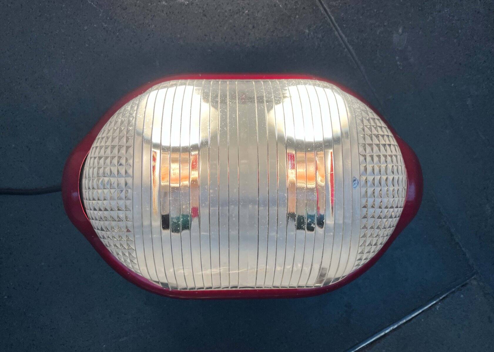 Red Walnut Floor Lamp Model by Achille Castiglioni for Flos, 1970s Mid-Century Modern Italy