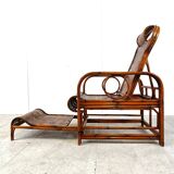 Mid century rattan and bamboo garden chair, 1950s