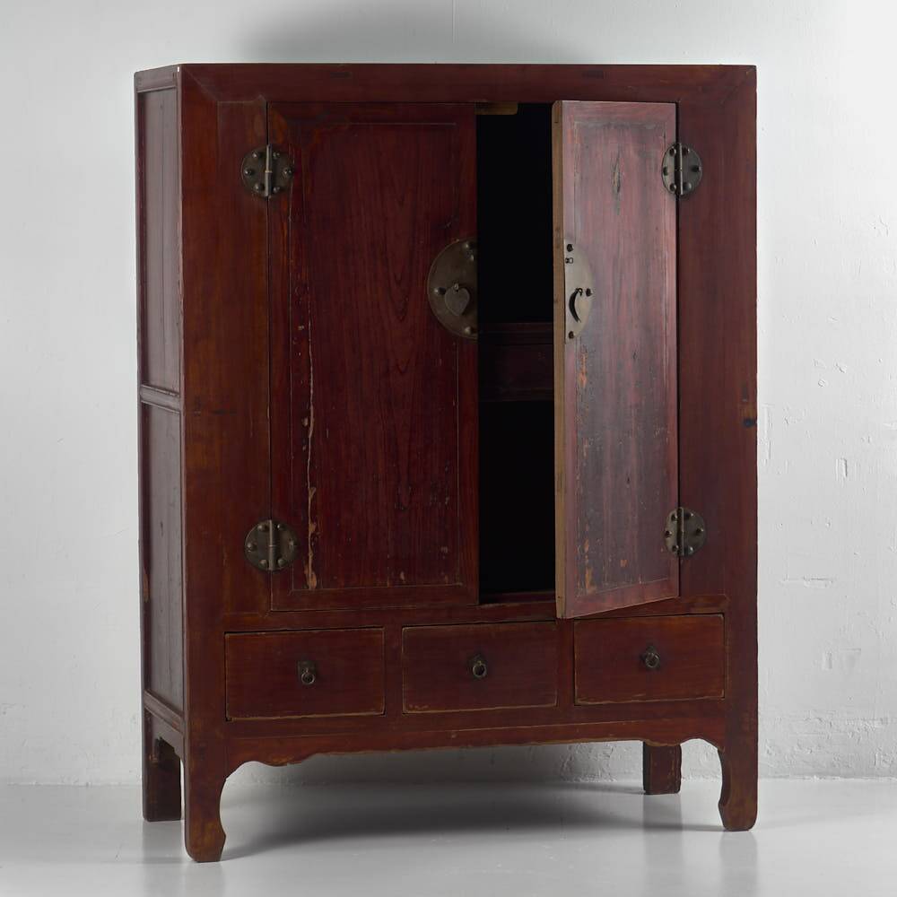 Vermillion red cabinet, China, circa 1900
