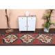 Vintage Turkish Oushak Handmade Wool Cotton Red Runner Rug 73x330