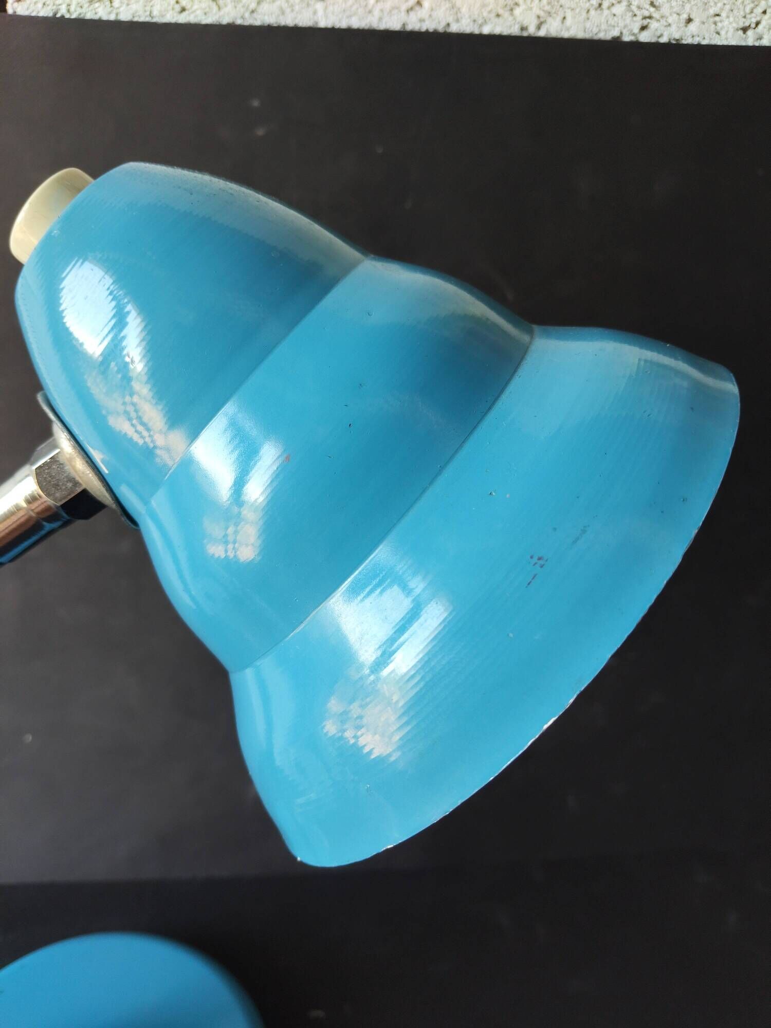Vintage French desk lamp in blue lacquered metal – 1970s