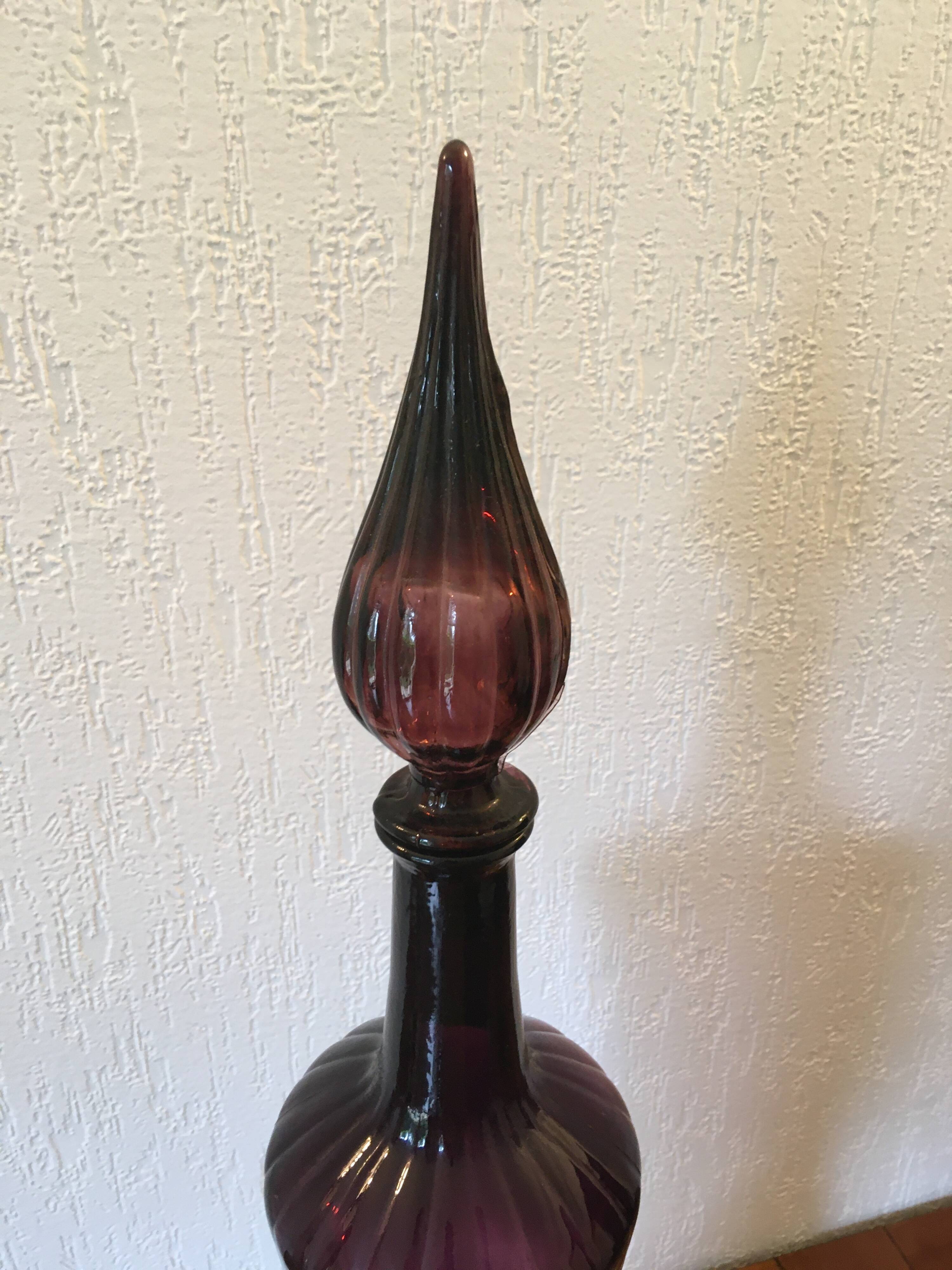 Italian blown glass carafe bottle