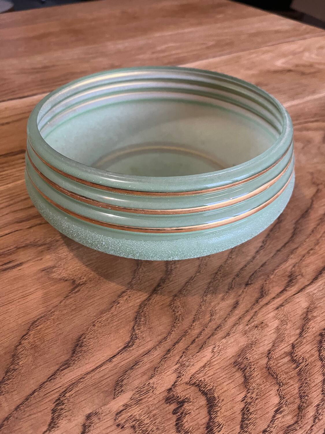 5 green and gold lamp glasses