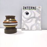 Postmodern Brown Enameled Earthenware Vase by Bitossi
