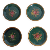 Set of 4 vintage green coasters