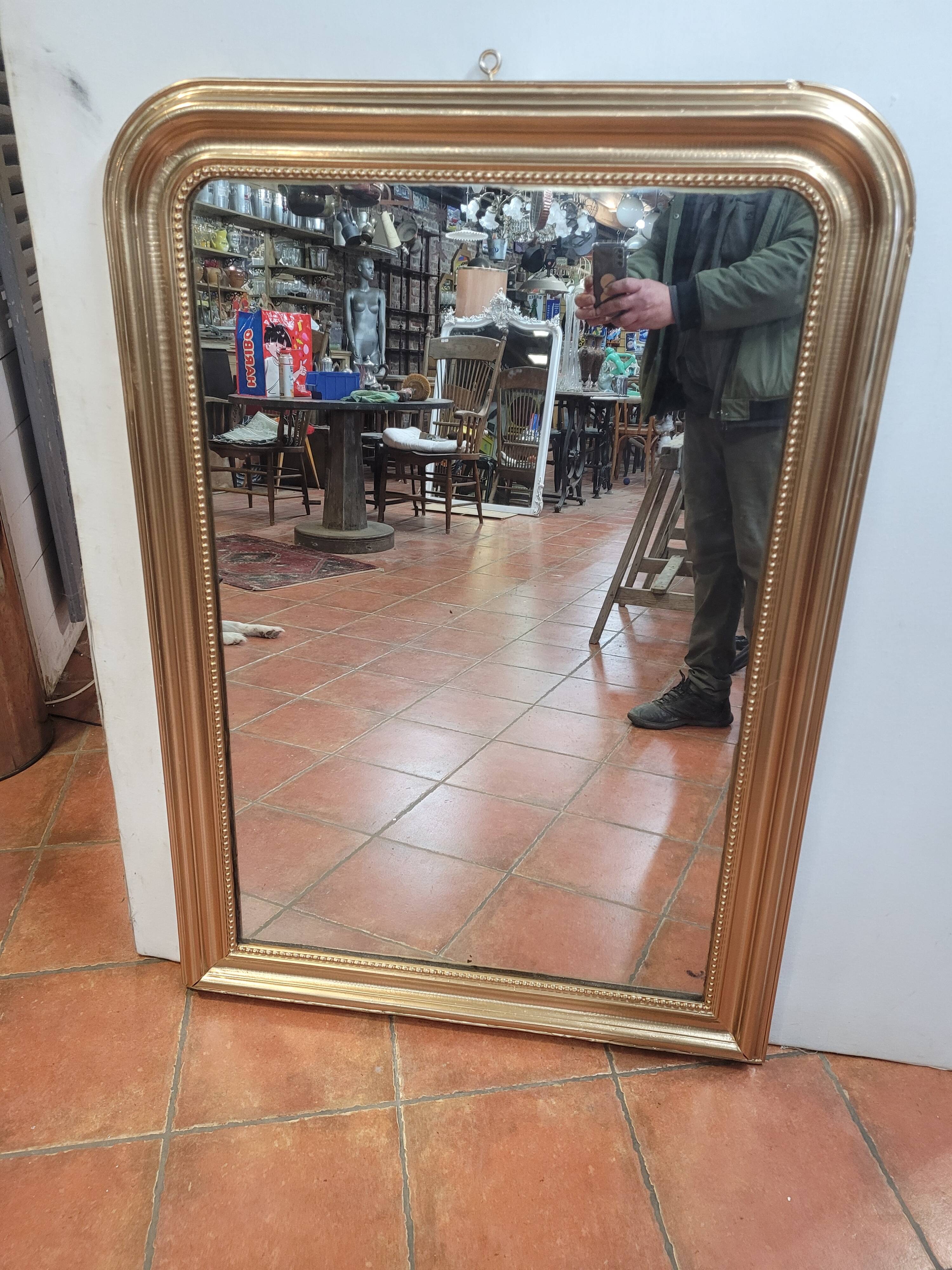 Old mirror Louis Philippe gilded mirror with mercury 124×88cms