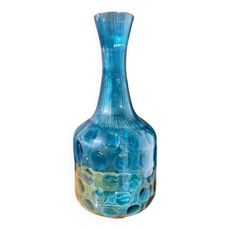 Large blue glass vase