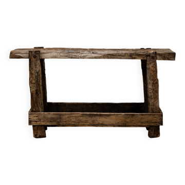 Old primitive workbench in oak 1880