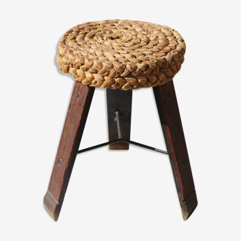 Tabouret tripode osier