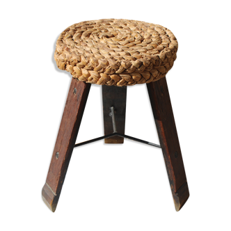 Tabouret tripode osier
