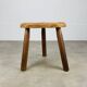 Brutalist tripod stool in solid wood