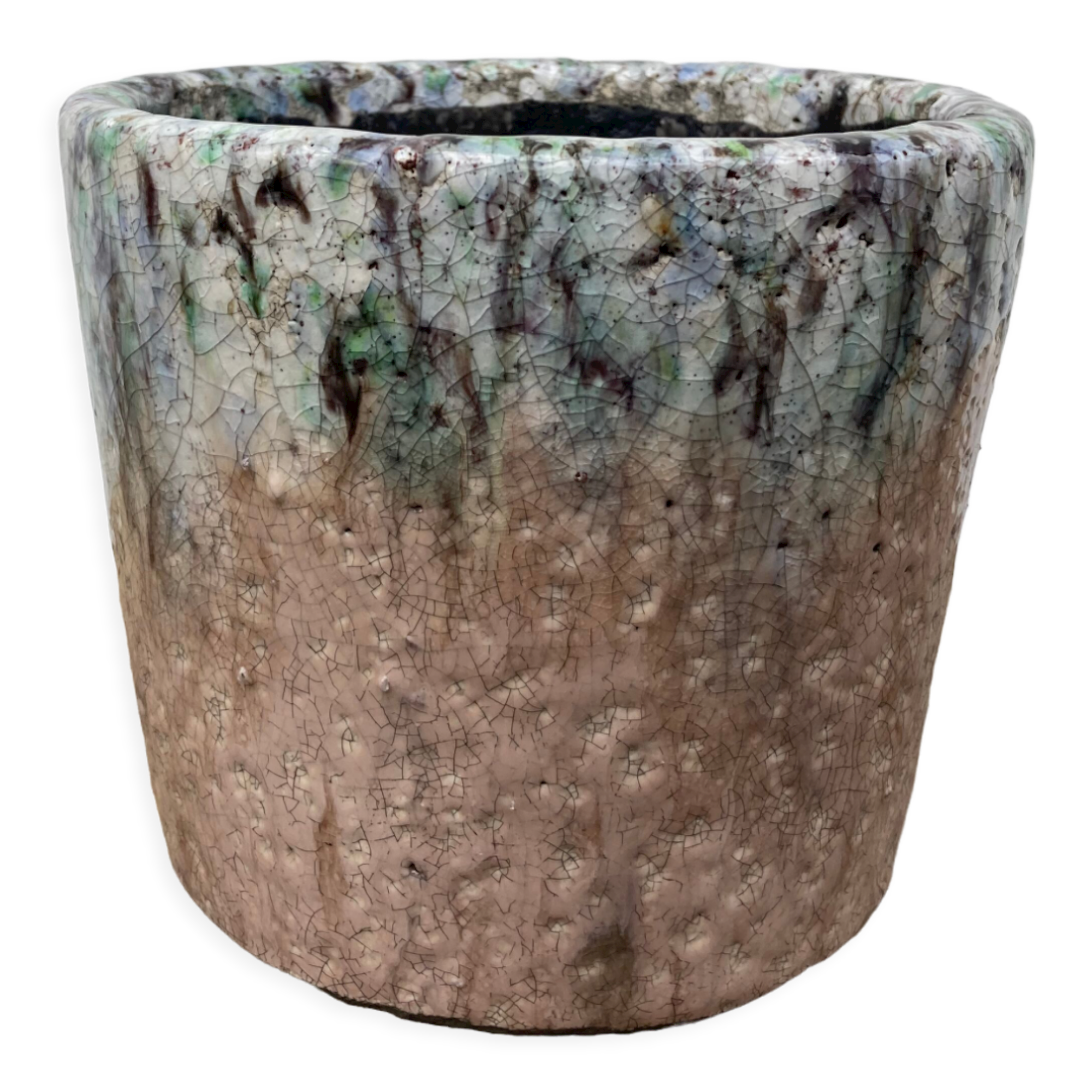 Pot cover stoneware cooking with Raku gray green