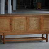 Low oak sideboard, mid-century modern, made by a Danish cabinetmaker, 1960s.