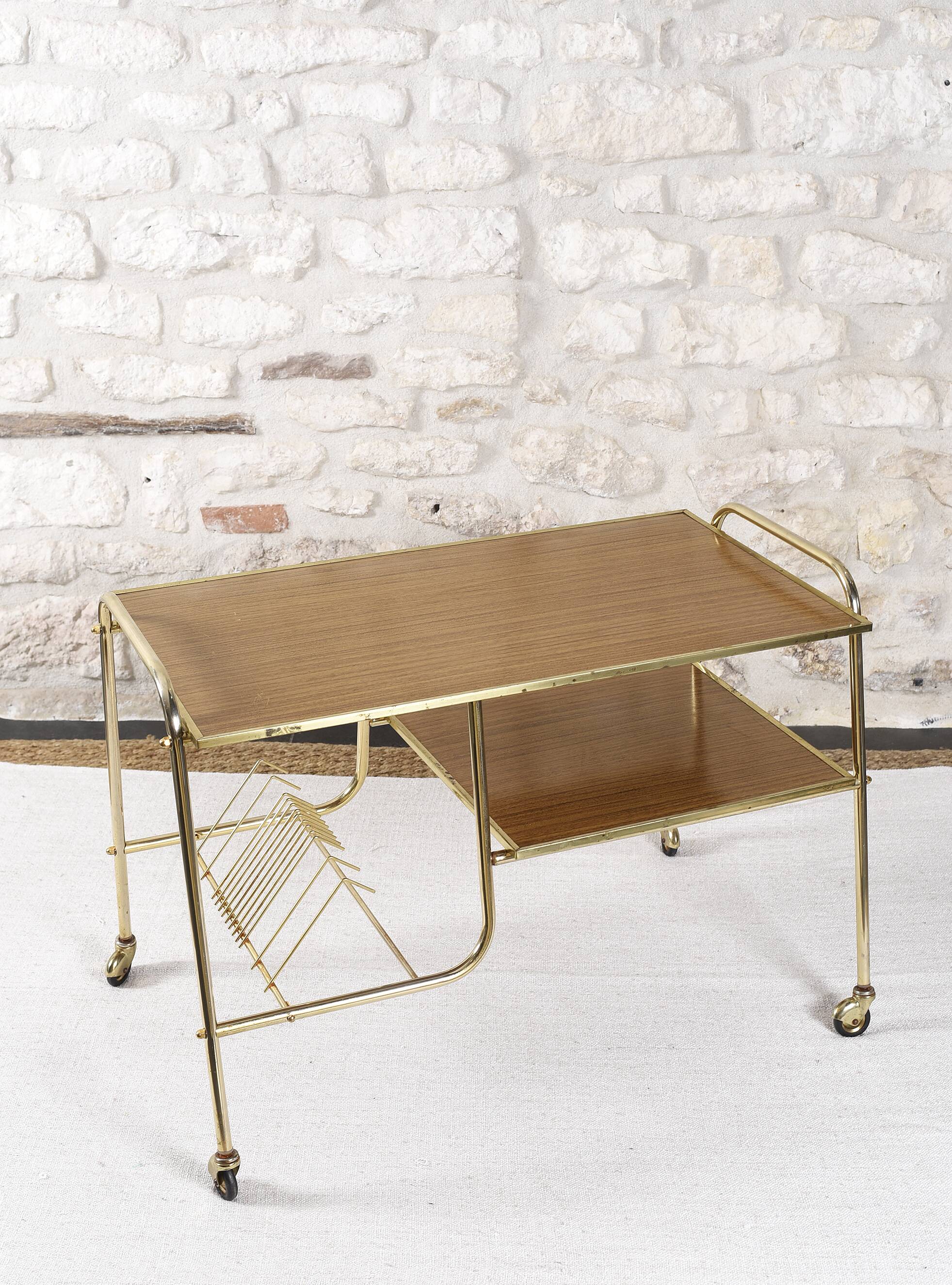 Vintage vinyl holder trolley