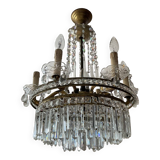 Cascade chandelier with crystal drops