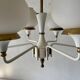 6 suspended glass lamps in white brass by Hans-Agne Jakobsson, 1960s, Sweden