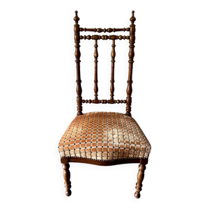 Chaise en bois tourné - velours