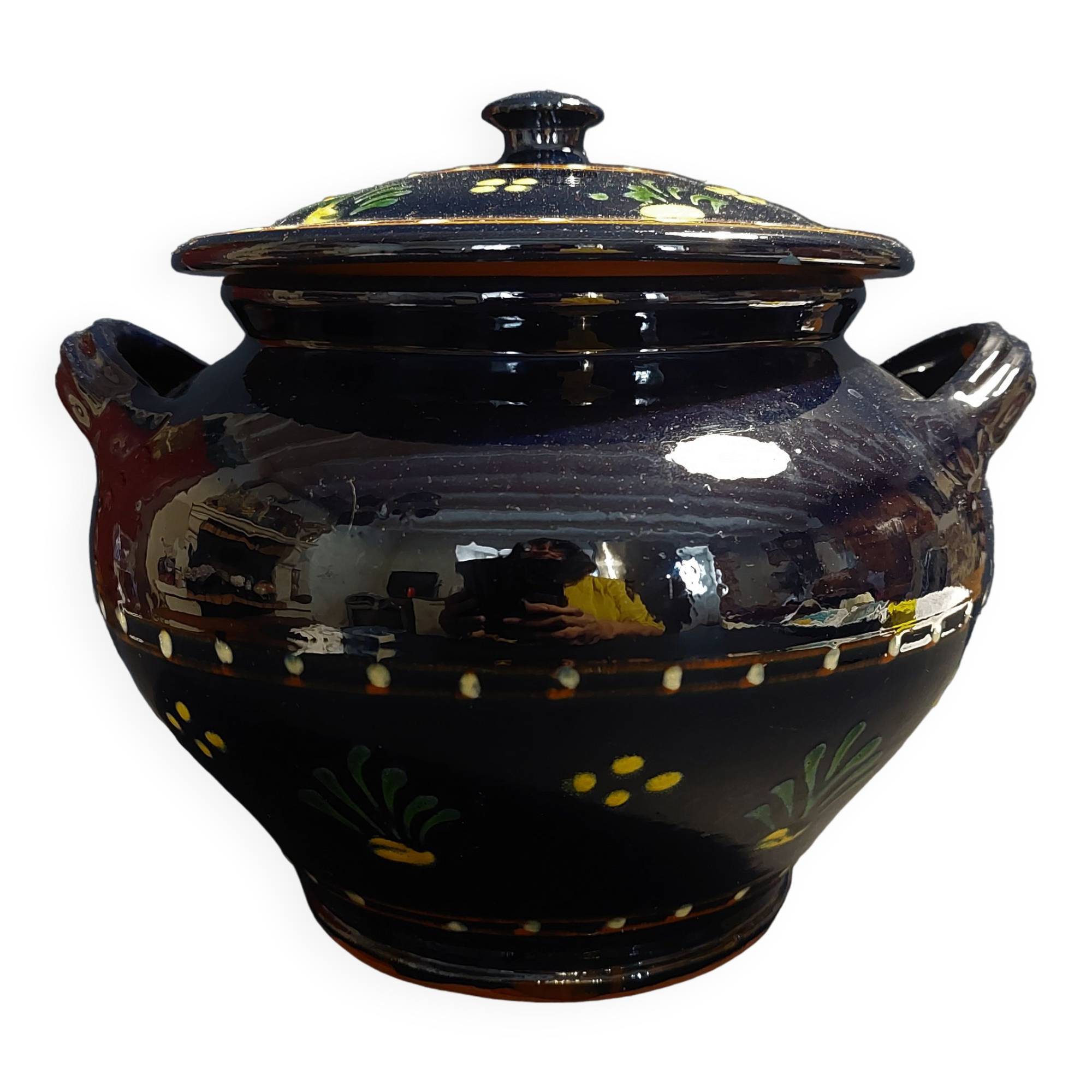 Soupière terre cuite vernissée Alsace