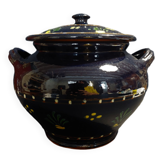 Alsace glazed terracotta tureen