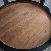 Large Art Deco centre table from the 1930s – Sabre legs in walnut and lacquer.