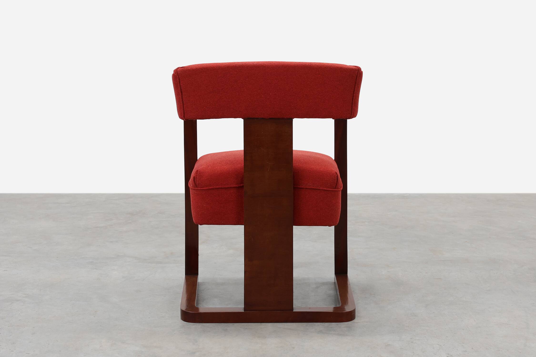 Art Deco red Reupholstered Chair, Belgium ca. 1920