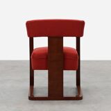 Art Deco red Reupholstered Chair, Belgium ca. 1920