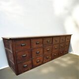 Large antique 1900 shop counter in solid oak