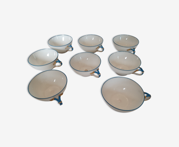 8 tasses porcelaine de Limoges Jean Pouyat début XXème