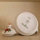 Small vintage coffee or teapot with orange flower pattern