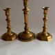 Set of 3 bronze and brass candlesticks, 19th century