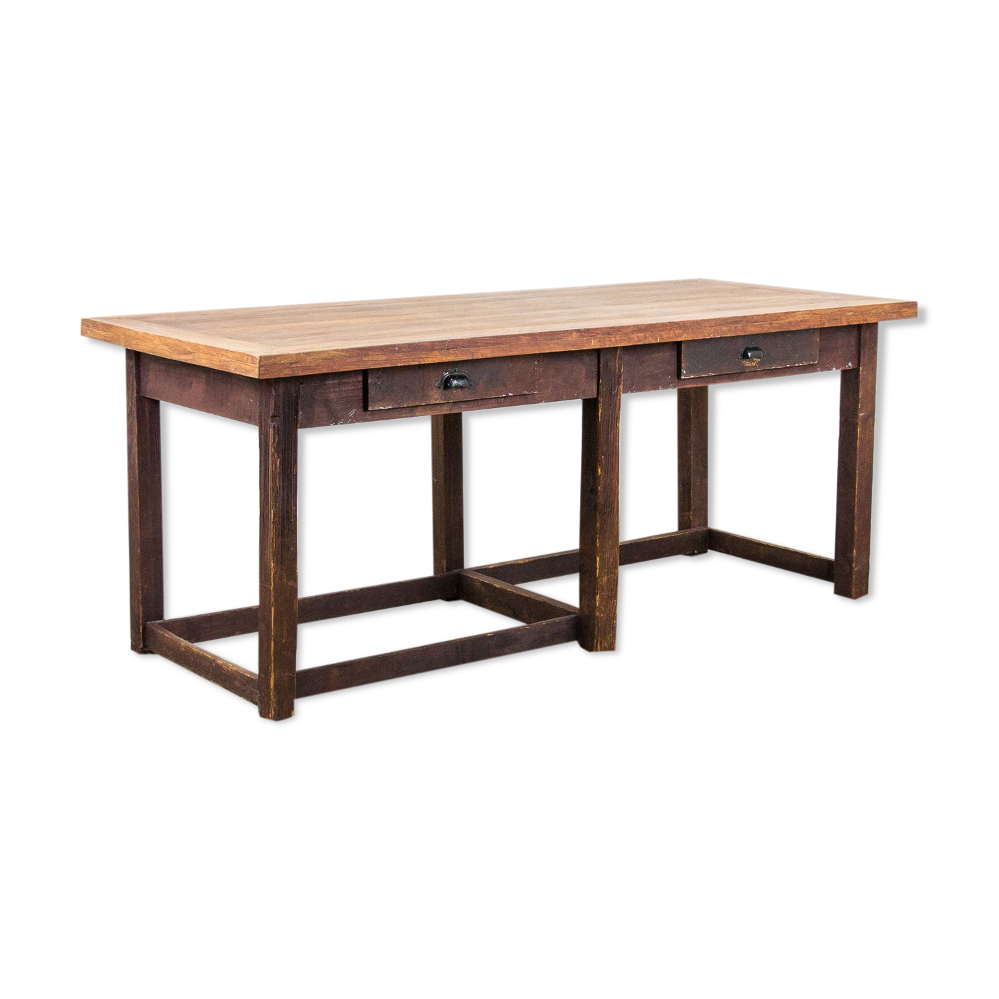 Vintage wooden table factory desk