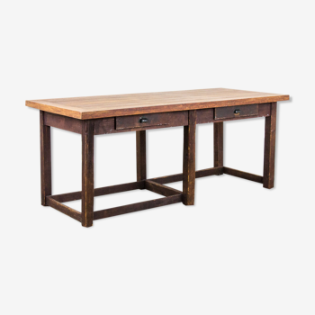 Bureau en bois de table de cru