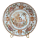 Antique plate Terre de fer Longwy Cyprus model – Japonese floral decoration