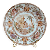 Assiette ancienne Terre de fer Longwy modèle Cyprus – Décor japonisant floral
