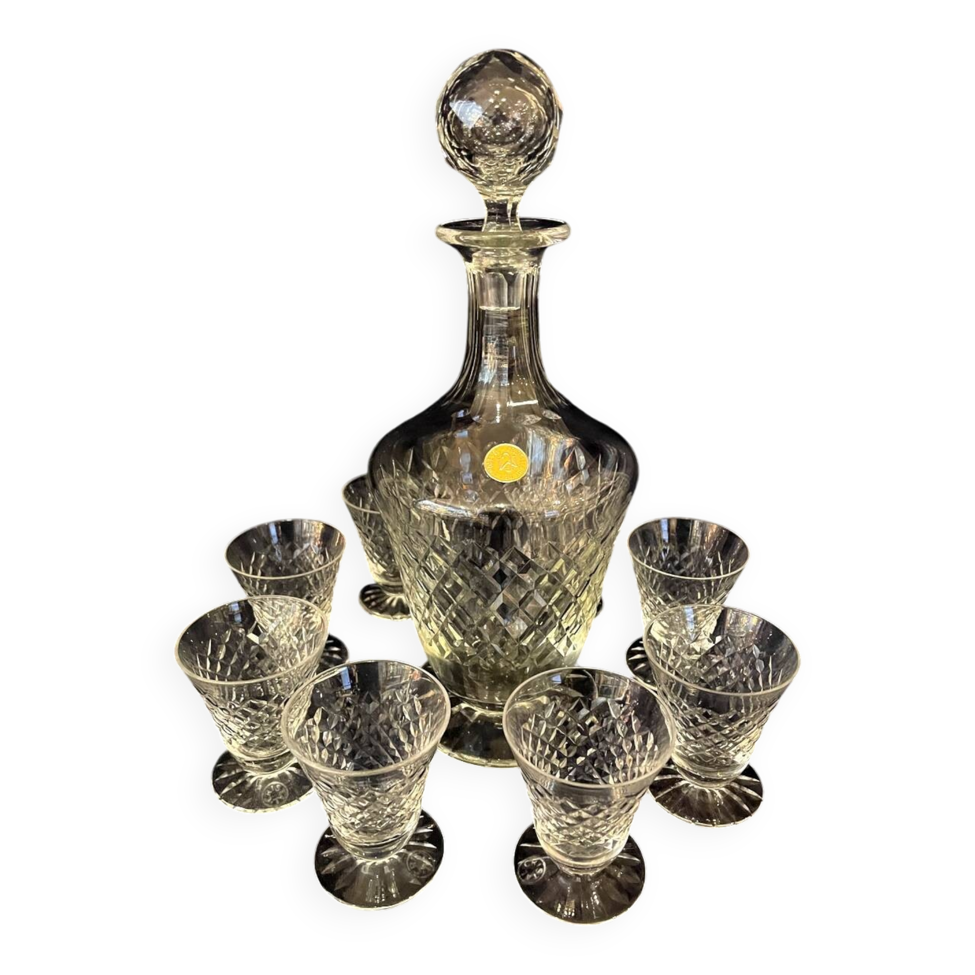 10 piece liquor service in moselle crystal