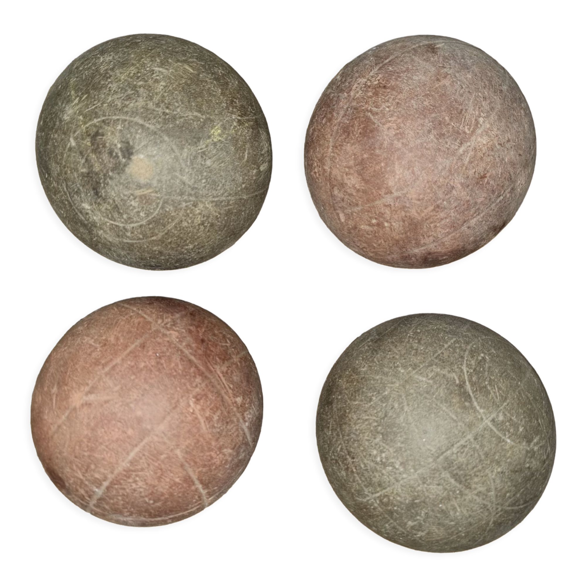 Wooden petanque balls, mid-twentieth