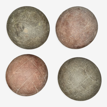 Wooden petanque balls, mid-twentieth