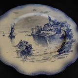 Sarreguemines earthenware plate with Marine decor late 19th century early 20th century